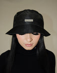 Satin Bucket Hat in Black