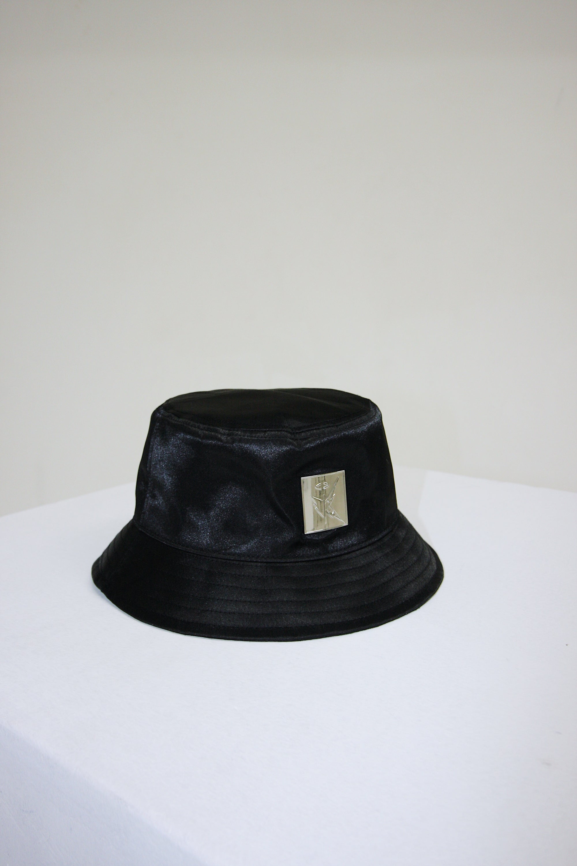 Satin Bucket Hat in Black