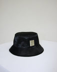 Satin Bucket Hat in Black