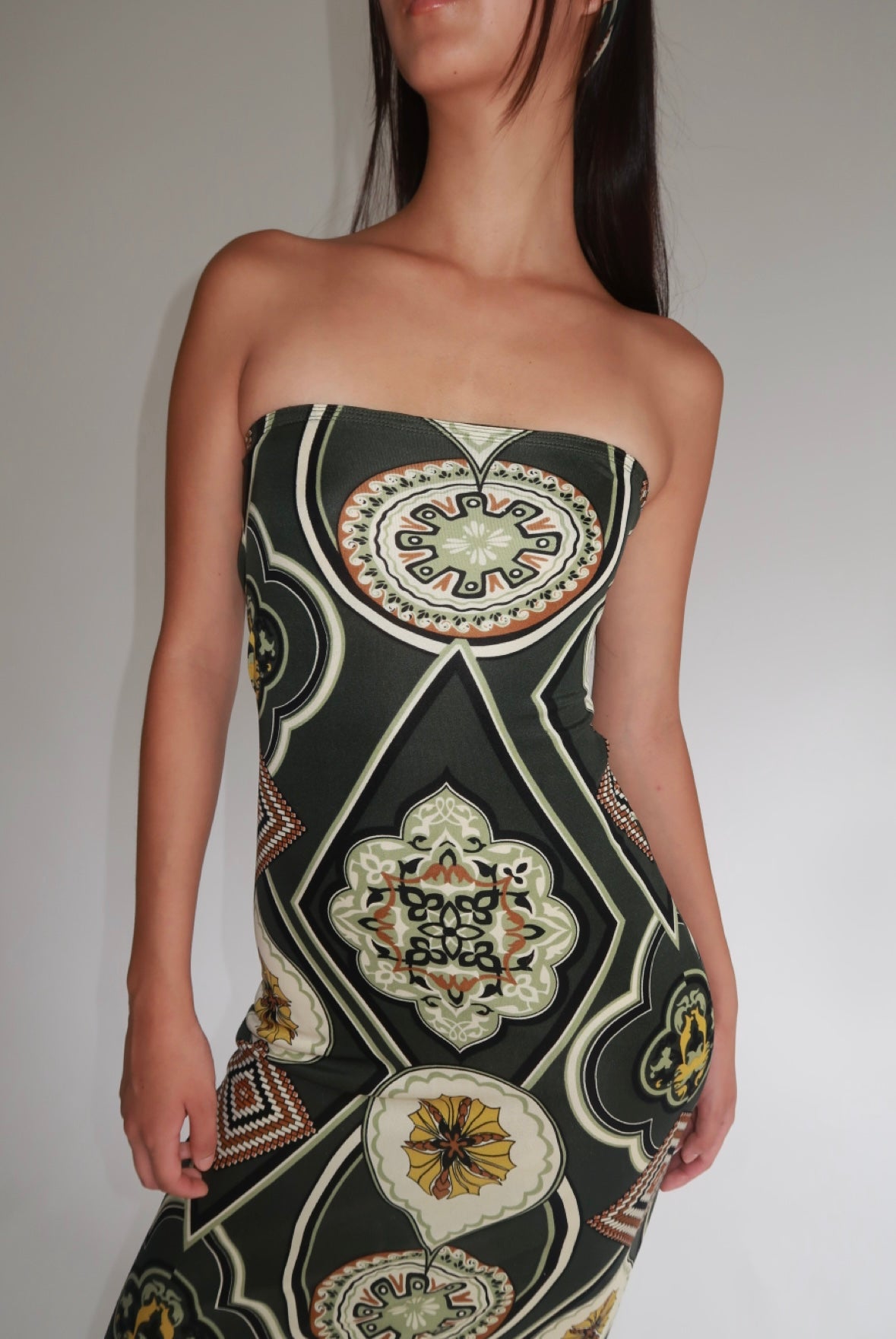 Silk Jersey Patterned Dress