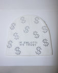 Rhinestone $ Beanie in White