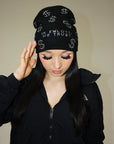 Rhinestone $ Beanie in Black