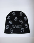 Rhinestone $ Beanie in Black