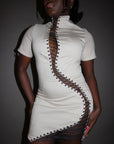 "The Grommet Dress" in Beige