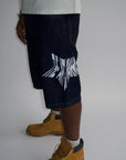 Denim Screen Printed Shorts