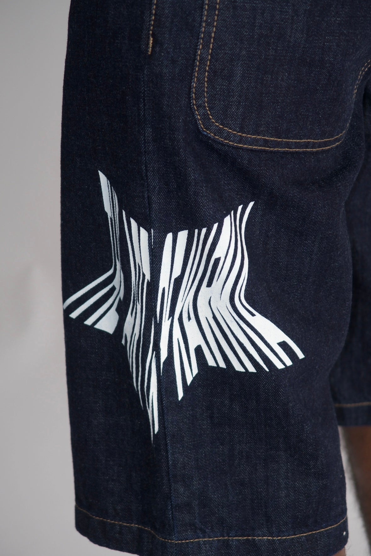 Denim Screen Printed Shorts