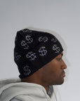 Rhinestone $ Beanie in Black