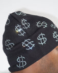 Rhinestone $ Beanie in Black