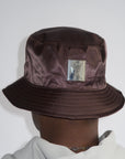 Satin Bucket Hat in Brown