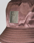 Satin Bucket Hat in Brown