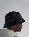 Satin Bucket Hat in Black