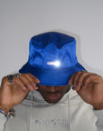 Satin Bucket Hat in Blue