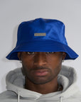 Satin Bucket Hat in Blue