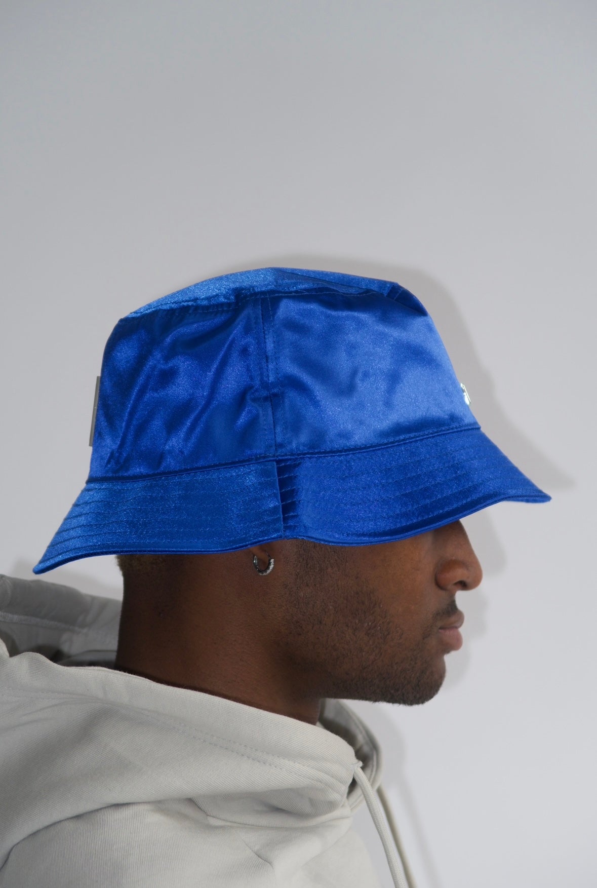 Satin Bucket Hat in Blue