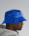 Satin Bucket Hat in Blue