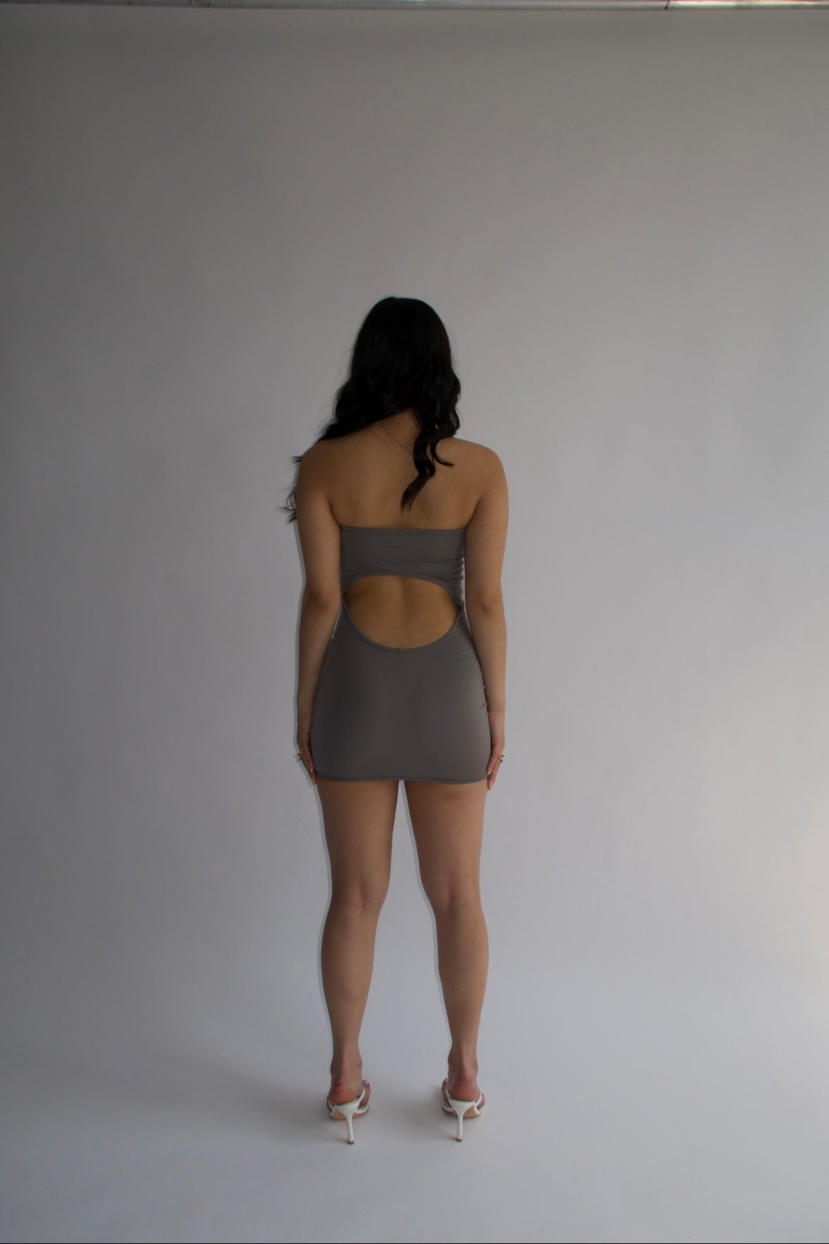 Grey Mini Cut-out Dress