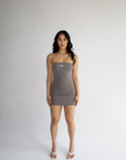 Grey Mini Cut-out Dress